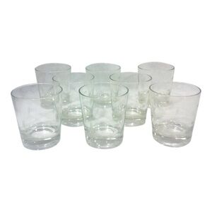 Vintage Clear Etched Glass Rock Set of 6